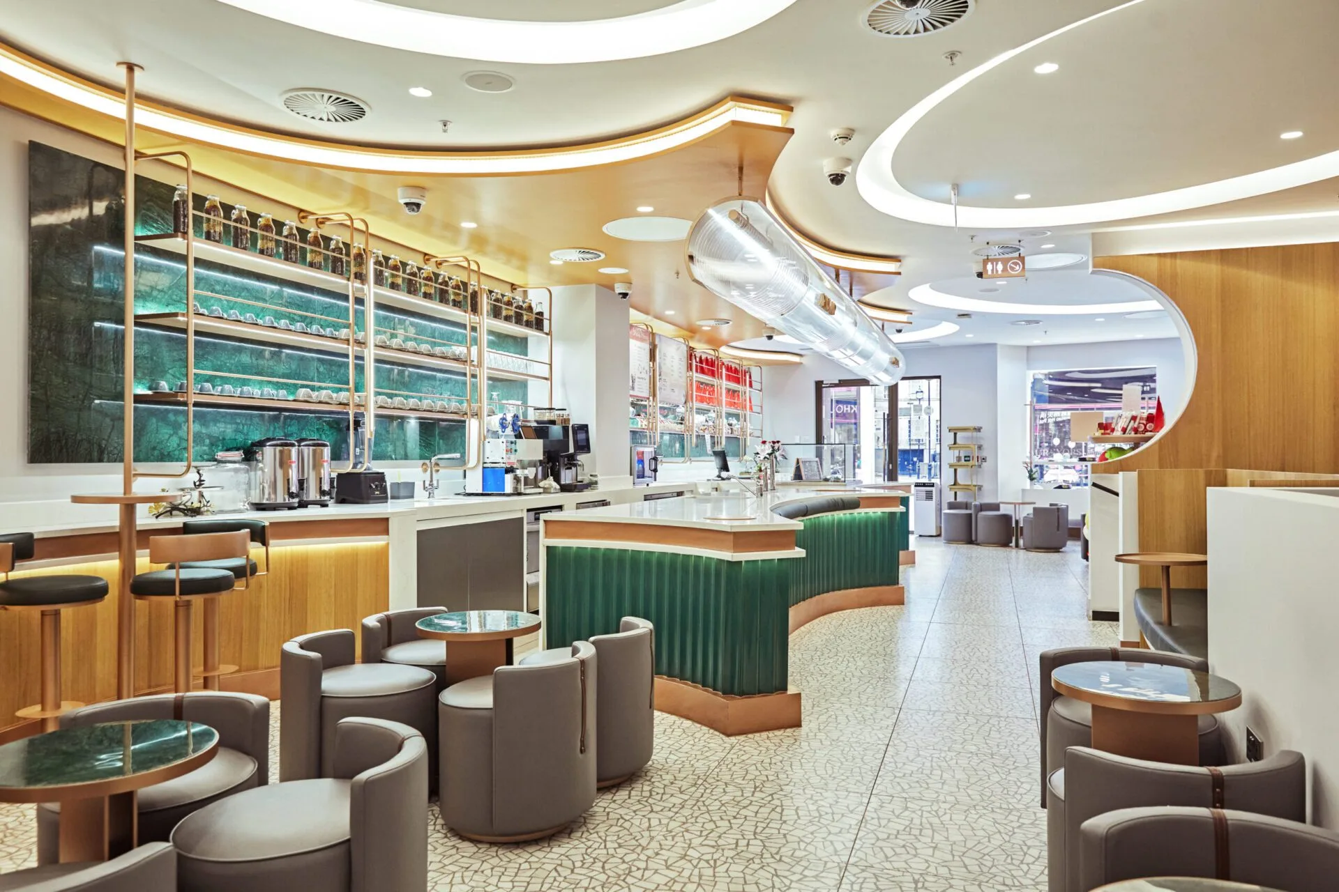 Haidilao restaurant at Piccadilly Circus, London, fitted out by LCC